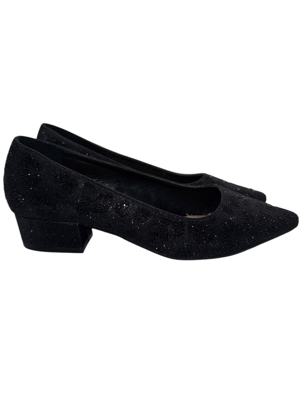 Carolyn Tucker Black Rhinestone Pumps Heel Women’s 8 Wide 8W